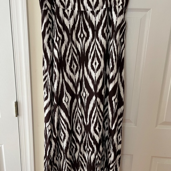 Chico’s 2 Diamond Ikat A-Line Maxi Skirt, Cocoa Brown and White - Picture 10 of 10